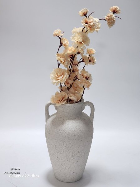 مزهرية جبصين ملمس خشن27*16سم بدون ورد