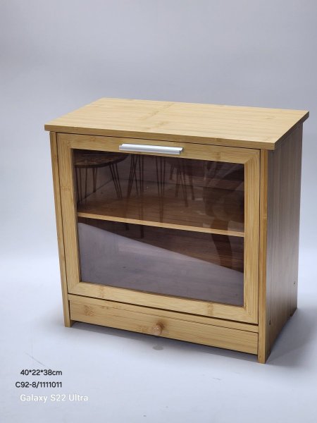 خزانة خشب بامبو مع جارور سحب40*22*38سم