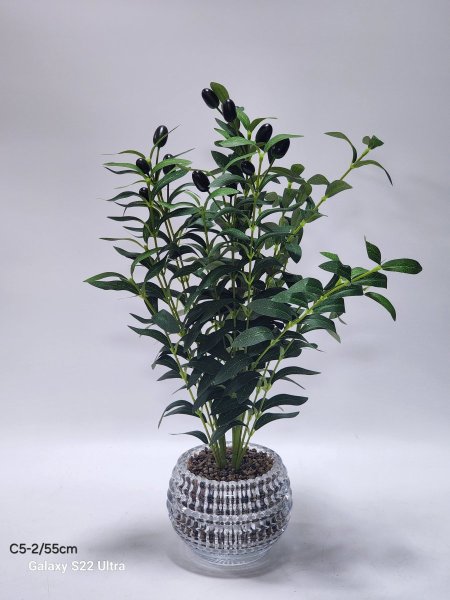 مزهرية زجاج كرستال عروق زيتون 55cm