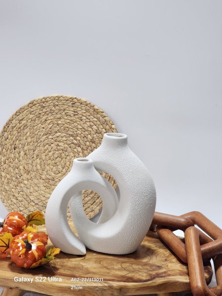 طقم مزهريات متداخل حجر