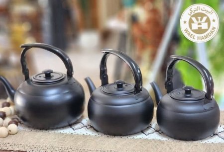 أباريق شاي ثلاثة أحجام لون أسود