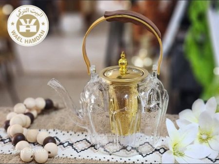 إبريق شاي زجاج شفاف