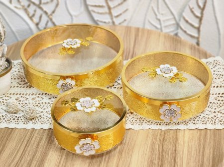 طقم مضايف بيوتر مع غطاء زجاج