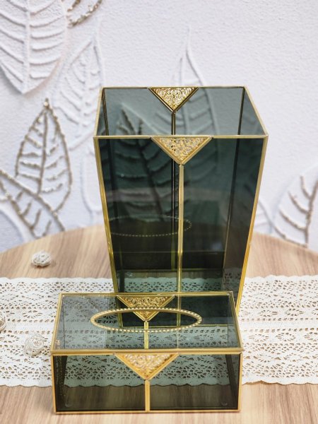 طقم سطل +علبة محارم كرستال