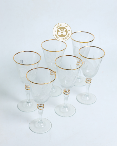 كاسات كرستال حفر /6 كعب طويل