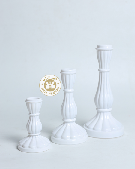 شمعدان زجاج ابيض /3