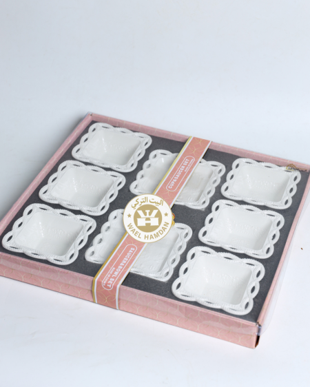 صحون مكسرات 12قطعة بورسلان ابيض