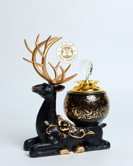 مبخرة شكل غزال ثقيل لون اسود