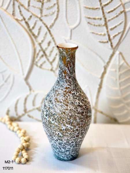 مزهرية زجاج طويلة موشح الوان