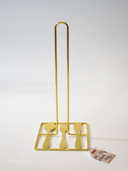 حمالة محارم معدن مطلي ذهبي