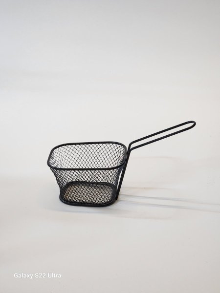 سلة تقديم البطاطا ستيل مطلي اسود