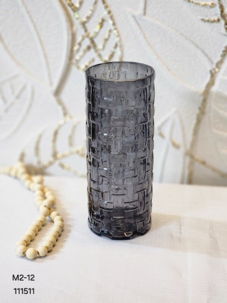 مزهرية زجاج دملاج اسود طويلة