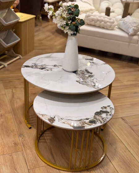 طقم طاولة/2  رخام