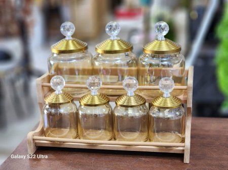 طقم سكريات عسلي 7قطع