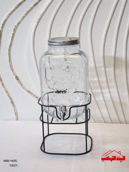 ابريق زجاج حنفية مع ستاند