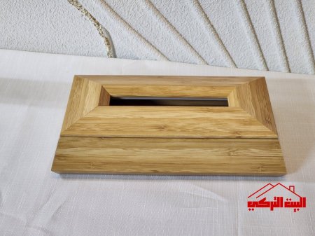 علبة محارم لون خشبي