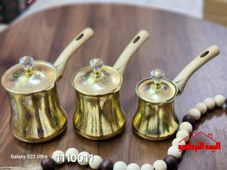 طقم3  غلايات ستيل لون نحاسي مرسم