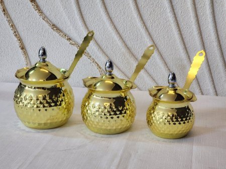 طقم 3 غلايات ستيل لون ذهبي