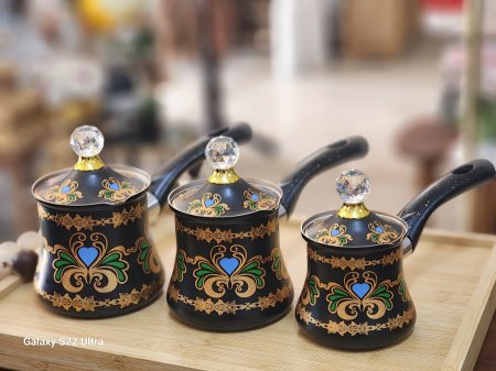 طقم 3 غلايات ستيل مرسم