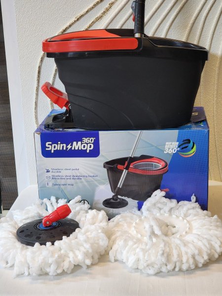 سطل مسح بيضاوي مع عصا 2قطعة للمسح