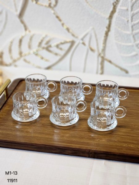 فناجين قهوة شفاف عدد 6