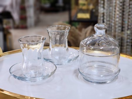 كاسات تركية 6+6صحون +سكرية