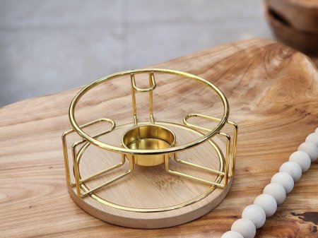 ستاند ابريق بايركس مع مكان لشمعة