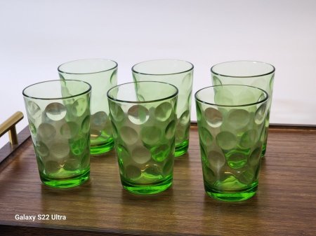 كاسات ماء زجاج اخضر /6