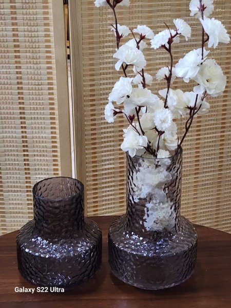 مزهرية زجاج دملاج اسود