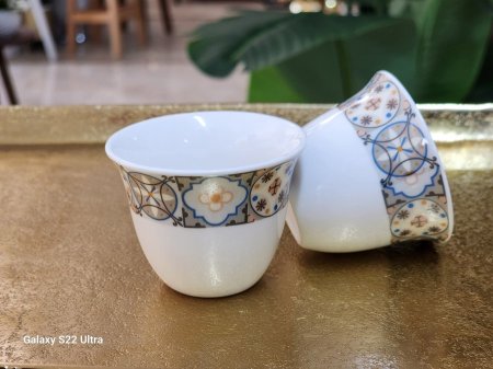 فناجين قهوة سادة ابيض مرسم /12