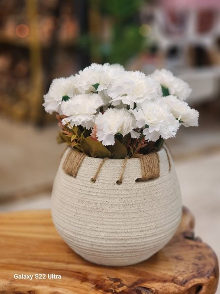 مزهرية جبصين اطار خيش