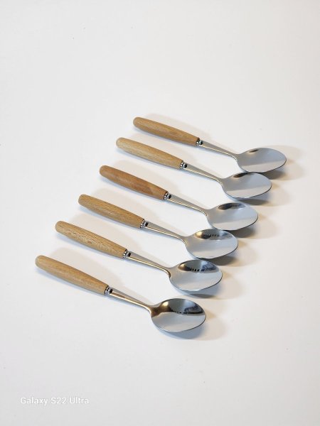 معالق /6 ستانلس يد خشب