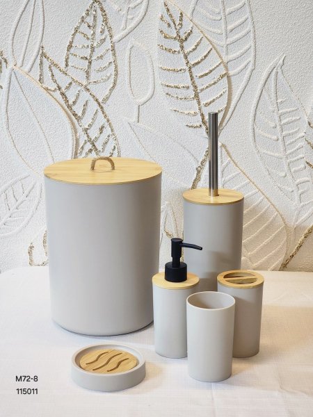 طقم حمام 6قطع خشب بامبو