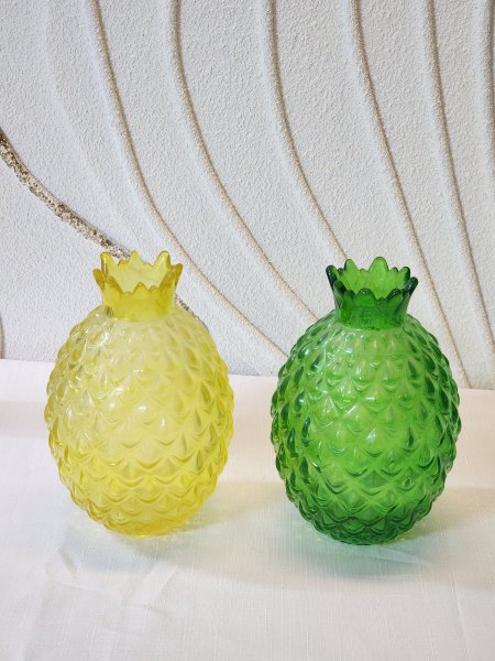 مزهرية زجاج شكل اناناس