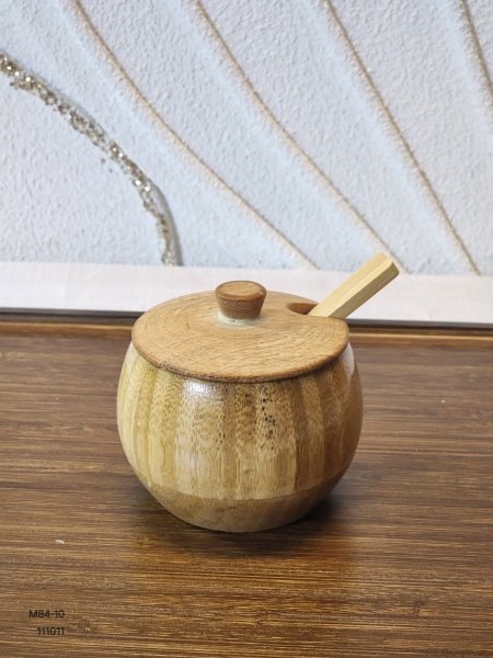 سكرية خشب بامبو مع معلقة