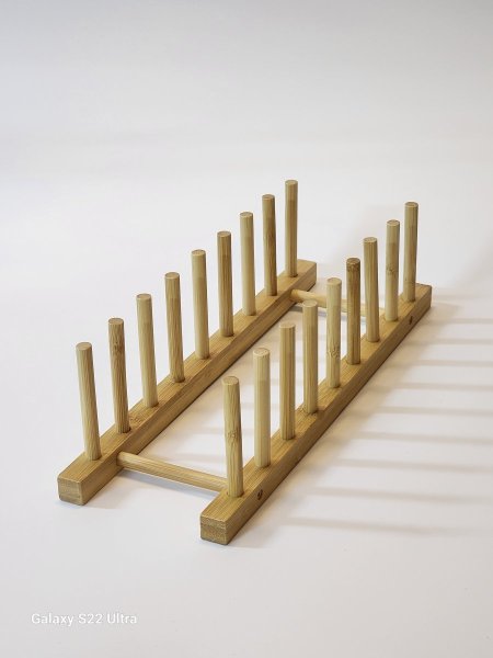 حمالة صحون /صواني خشب بامبو