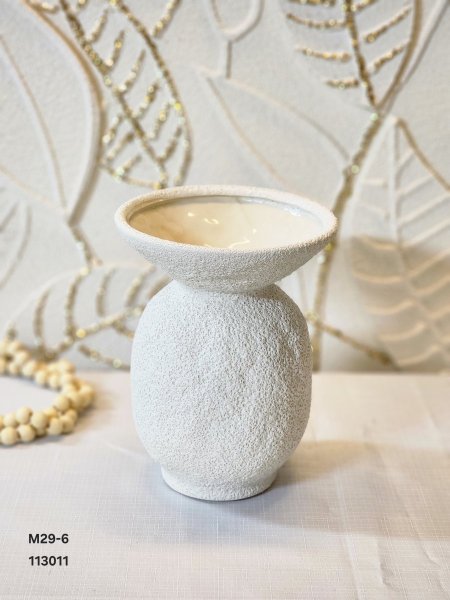 مزهرية جبصين ابيض